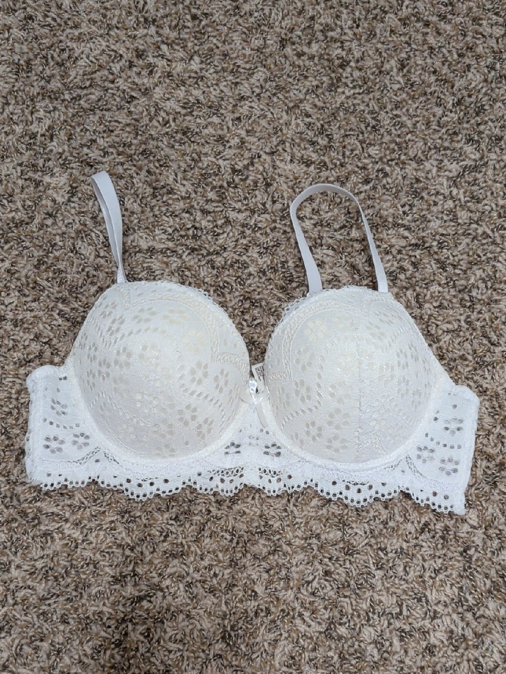 Laura Ashley white lace push-up bra